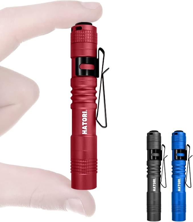 HATORI Flashlights Bright LED Flashlight Super Mini Flashlight with High Lumens Flash Light Pen Light Small Flashlights for Emergencies Outdoor Pocket Flashlight (1 Pack)