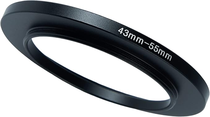43mm to 55mm Step-Up Ring Filter Adapter for All Brands UV ND CPL Metal Ring Step-Up Rings Adapter Filter (43mm-55mm)