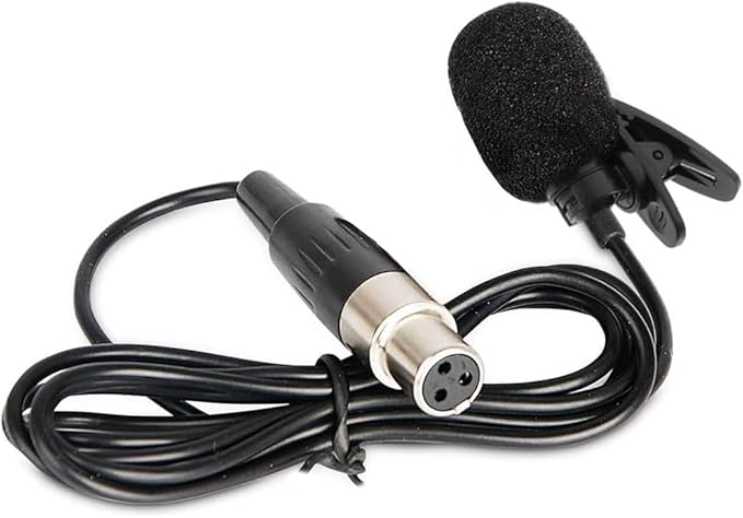 Replacement Lavalier Lapel Microphone for Phenyx Pro Wireless Bodypack Transmitter, UHF Bodypack Microphone for PTU-71/PTU-7000/PTU-6000 with Mini 3 Pins XLR Connector