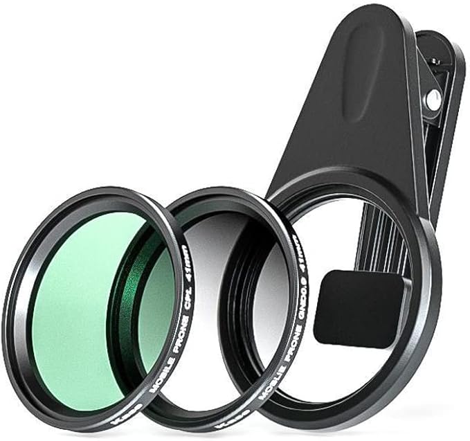 Kase 41mm Magnetic Cell Phone Lens CPL Filter Kit,Includes Circular Polarizer Filter,Soft Graduated ND1.2 Filter,Lens Clip for iPhone 16 15 14 13 12 11 8 7 XR X XS,Samsung Android Smartphone