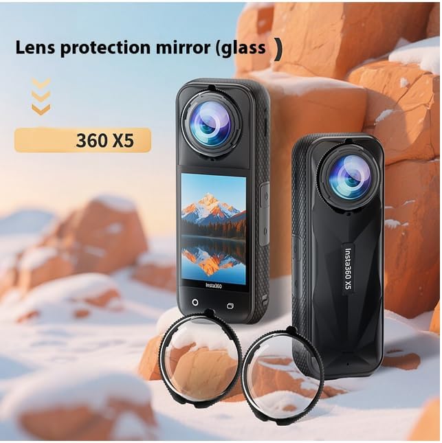 Coyktonty Lens Guard/Lens Protective Cover for Insta360 X5, 9H hardness High transmittance,Waterproof Dustproof (PC Material)