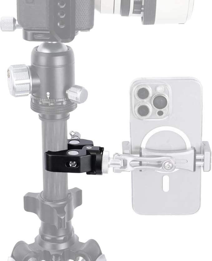 NICEYRIG Super Clamp Crab to Cold Shoe Mount, 1/4’’ Thread, Max. 50mm Jaw Grip Applicable for Power Bank Clamp, Tripod Mount Phone Holder, Vmount Battery Plate - 608
