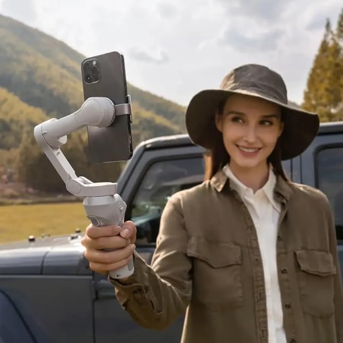 DJI Osmo Mobile Smartphone 3-Axis Gimbal Stabilizer, Phone Gimbal for iPhone, Andriod, ShotGuides, ActiveTrack 6.0, Vlogging Stabilizer for TikTok, Travel, YouTube, with 256GB MSD