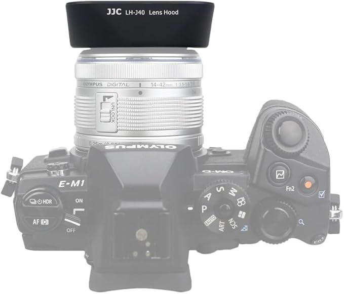 JJC Lens Hood Shade for Olympus M.Zuiko Digital 14-42mm f/3.5-5.6 II and 14-42mm f/3.5-5.6 II R Lens, Replaces Olympus LH-40 Hood, Reversible and No Vignetting