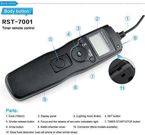 ABUYCS Timer Remote Control Shutter Release for Canon EOS 1500d 1300d 1200d 1100d 1000d 650d 600d 550d 500d 450d 400d 350d 300d 100d 60d 70d Digital DSLR Camera