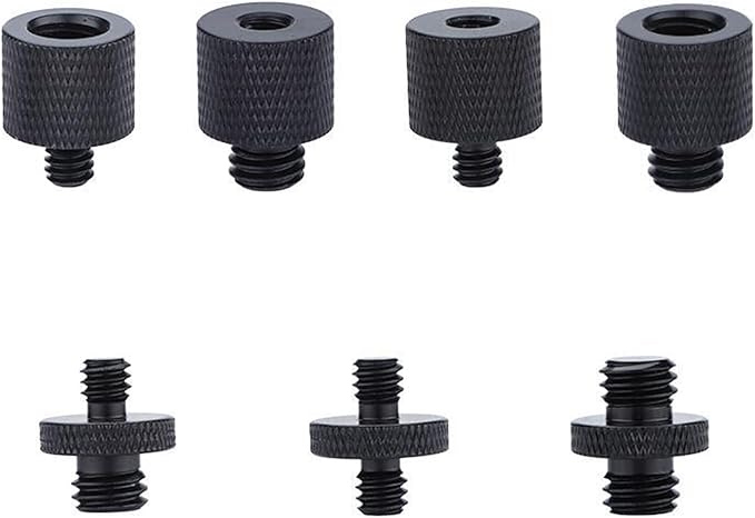 Camera Microphone Quick Release Flash Tripod Adapter Mount Kit Hot Shoe 1/4 to 3/8 M5 M6 M8 Male Female Convertion Thread Screws Series Set for Go pro Insta360 (7 Pcs)