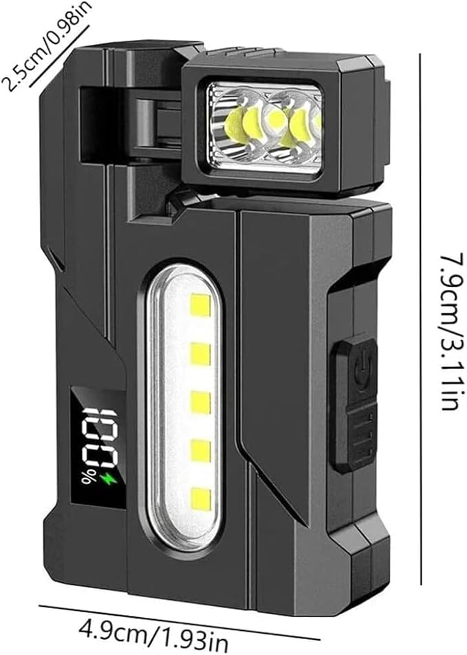 G5 Rechargeable EDC Flashlight, Powerful 500 Lumens Super Bright Small Mini Flashlights with Clip, 1500mAh Portable Flat Pocket Magnetic Keychain Flashlights for Outdoor Camping Emergencies