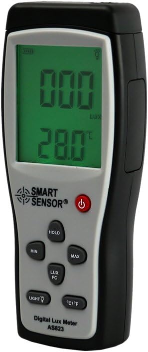 MeterTo Digital Luxmeter Digital Lux meter Photometer Illuminometer Spectrometer Spectrophotometer, Measuring Range: 1~200.000lux