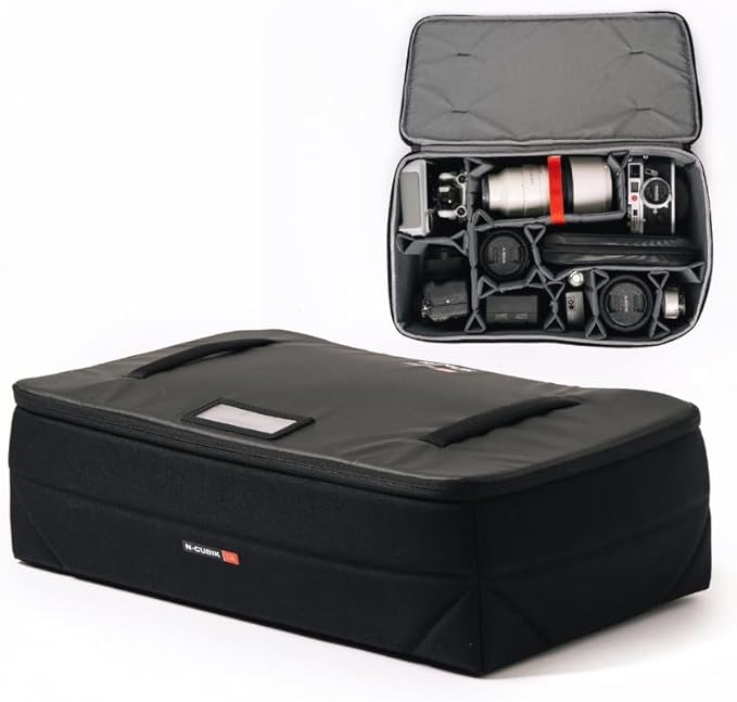 NANUK N-Cubik 13L Camera Bag Insert– Large Water-Resistant Cube – Shockproof Protective Camera Insert for Backpack (11.4”x 20.4” x 5.1”)
