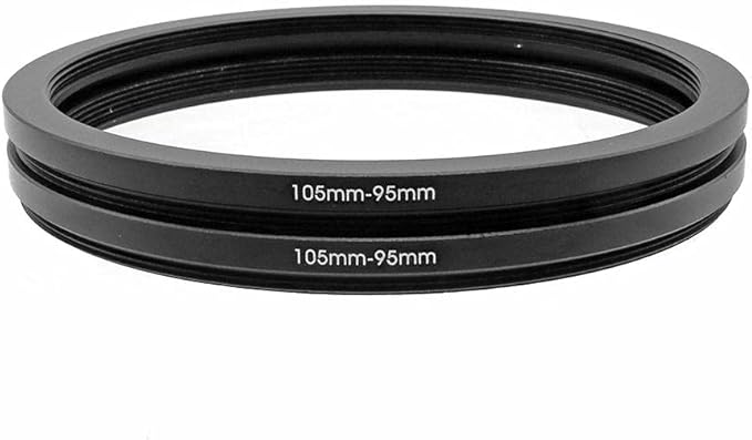 105-95mm Metal Step-Down Adapter Ring, 105mm Lens to 95mm Filter Size Accessories Lens Filter Adapter Ring, 2 Pieces LingoFoto