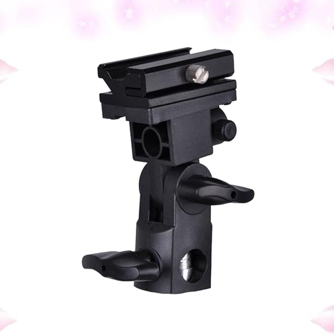 Artibetter DSLR Camera Flash Bracket with Swivel Light Stand Mount Adjustable 180 Pitch Flash Holder with Umbrella Locking Screw for Photography Accessories