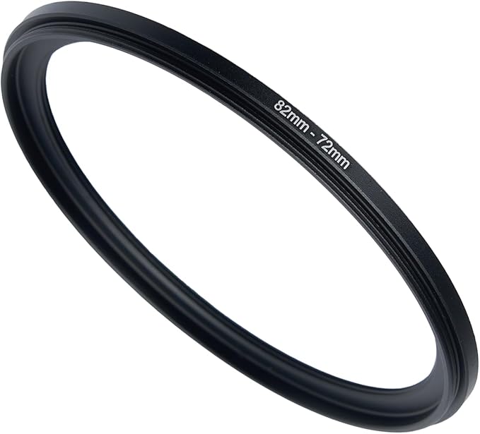 82mm to 72mm Step Up Ring Filter Adapter Black Metal Step up Adapter Rings Compatible with All Brand UV CPL ND Camera Lens Filter Step Down Ring (82mm-72mm)