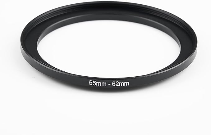 55mm to 62mm Step-Up Ring Filter Adapter,for All Brands UV ND CPL, Metal Ring Step-Up Rings Adapter Filter (55mm-62mm)