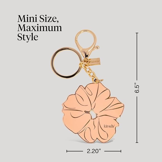 Kitsch Cute Keychain For Car Keys - Bag Charm for Handbags | Premium Zinc Alloy & Enamel Paint | Durable, Lightweight, Stylish Kawaii Keychain Charm, Teen Girl Gifts Trendy Stuff- Terracotta Scrunchie