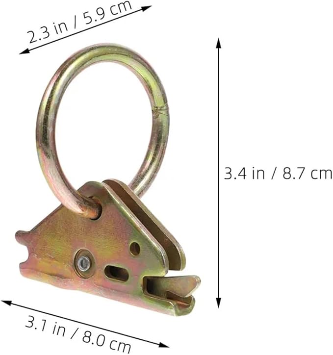 Cargo Steel E-Ring Tie Down Hooks 6PCS Heavy Duty Truck Bed Hooks - E Track Cargo Tie Down (Trailer/Car) for E-Track Rail/Single System