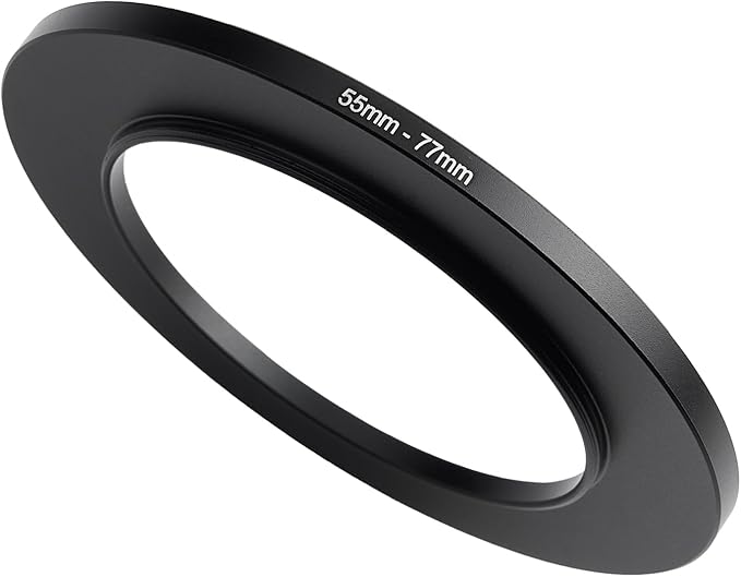 55mm to 77mm Step-Up Ring Filter Adapter,for All Brands UV ND CPL, Metal Ring Step-Up Rings Adapter Filter (55mm-77mm)