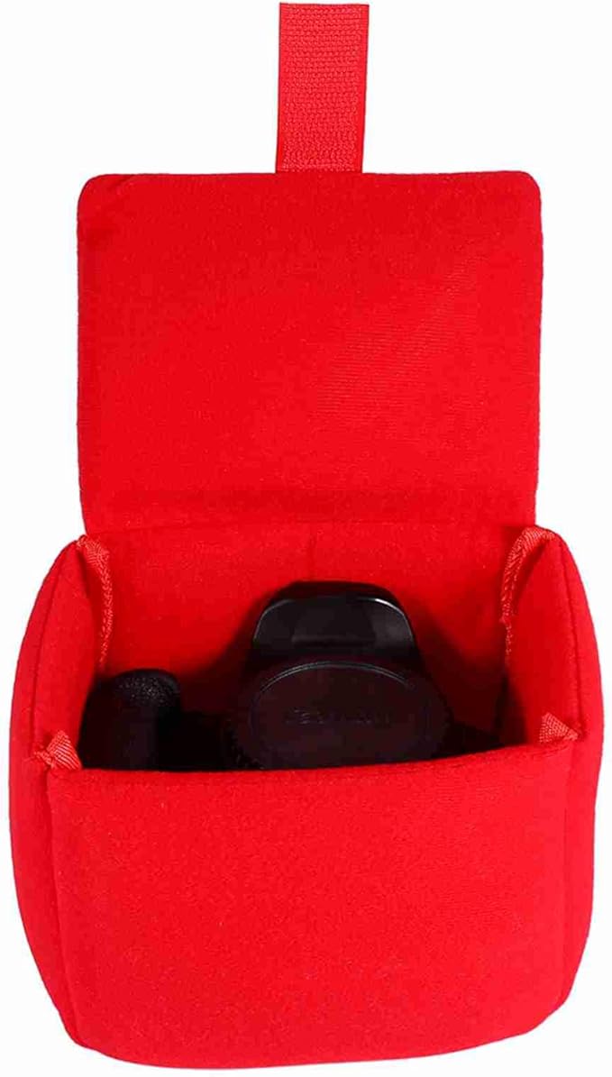 DLSR Camera Bag, Insert Pad Shockproof Insert Protection Camera Case Bag Organizer Accessory for Photographing Padded Camera Pouch Camera Insert Bag (Red)