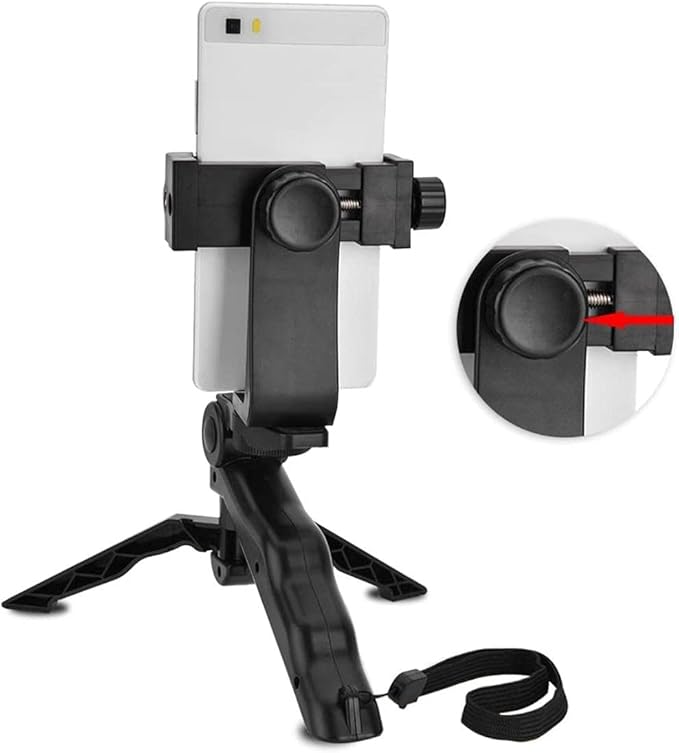 Smartphone Stabilizer, Foldable Cellphone Gimbal Holder Handheld Hand Grip Mount Bracket with Three Sided Selfie Sticks for Photography