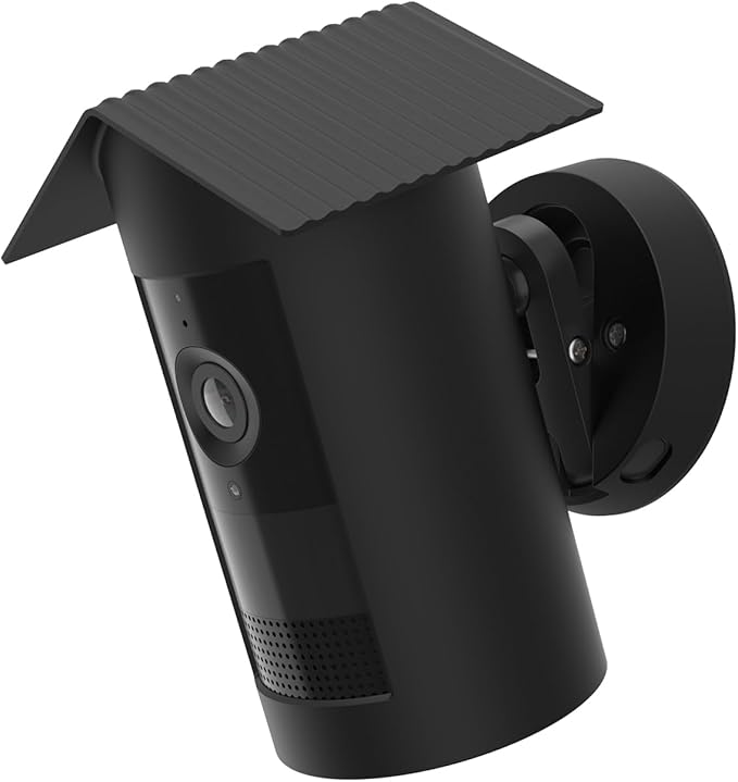 Holicfun Silicone Protective Birdhouse Cover for R-ing Outdoor Cam Plus Battery, Weather-Resistant Camera Skin, Black