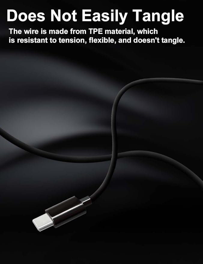 MAS CARNEY USB C Earbuds Wired Ear Buds for Samsung Galaxy S25 S24 S23 S22 S21 S20 Ultra FE A16 A17 A26 A36 A53 5G A56 Z Fold 6 USBC in-Ear Headphones Wired Type C Earbud Earphones Headsets with Mic