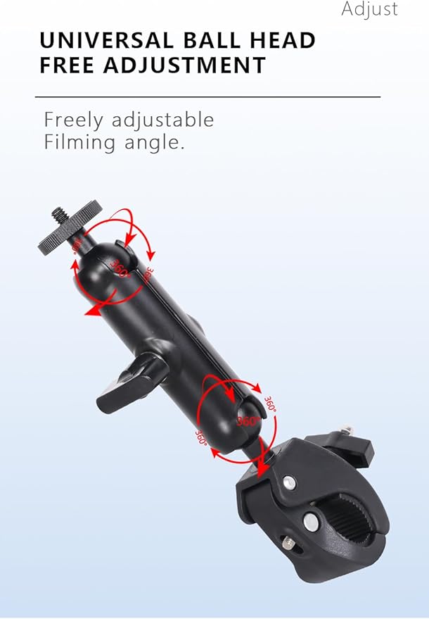 Super Clamp Mount with Dual 360° Ball Heads & Phone Holder, Heavy-Duty Camera Clamp Mount for GoPro Hero 13 12 11 10 9, Insta360, DJI Osmo, DSLR, Smartphones & Action Cameras (X019)