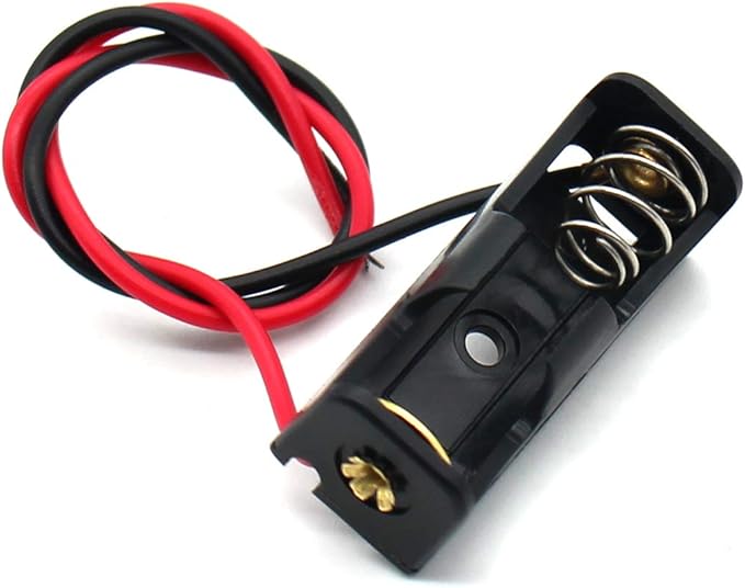 8 Pack A23 Battery Holder Box with Wire Leads 12V 23A Battery Holder Spring Clip Case Black Plastic Housing.