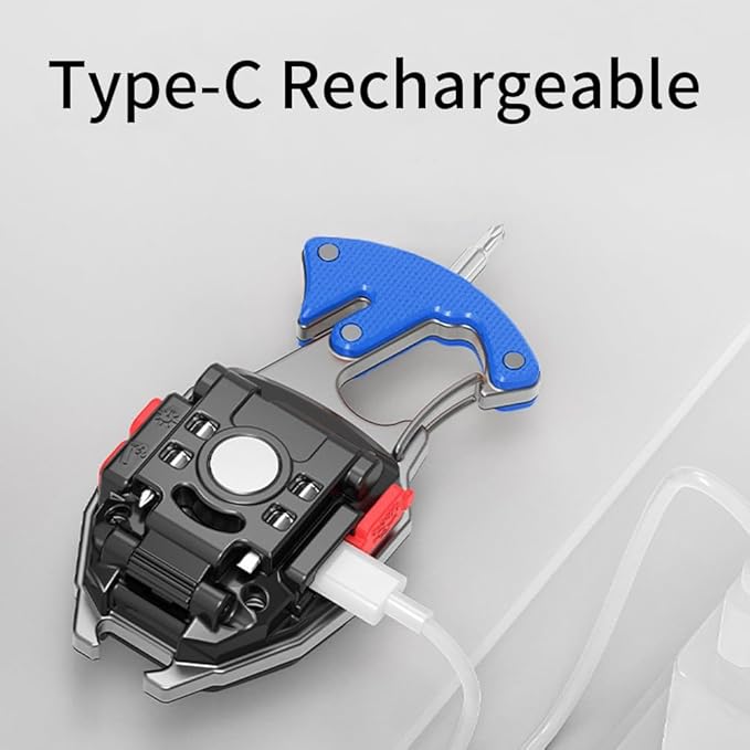 BY-J COB Keychain Work Light Keychain Flashlights, 7 Lighting Modes, 1600 Lumens, Rechargeable COB Work Light with Electric Lighter, Seat Belt Cutter, Screwdriver, Whistle