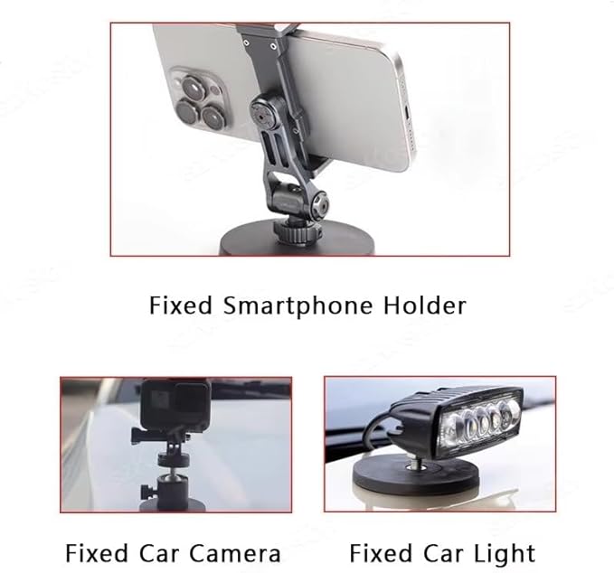 Magnetic Camera Mount Base with 1/4''-20 Threaded Stud Windproof Strong Magnets Mounting Adapter for Gopro Action Camera Camcorder DSLR Camera Dash Cam Security Cameras Car Exterior Mount
