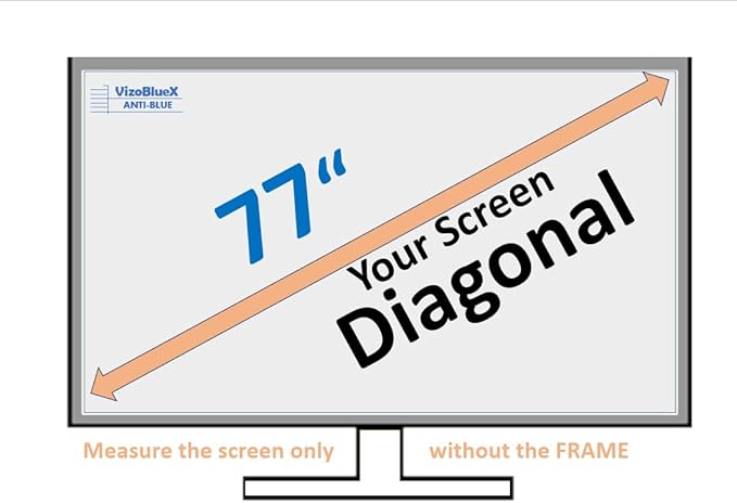 VizoBlueX 77 inch Blue Light and Damage TV Screen Protector. Protection Shield & Anti-Blue Light Filter Blocking UV for LCD LED 4K OLED QLED (67.7 x 39.2 inch)