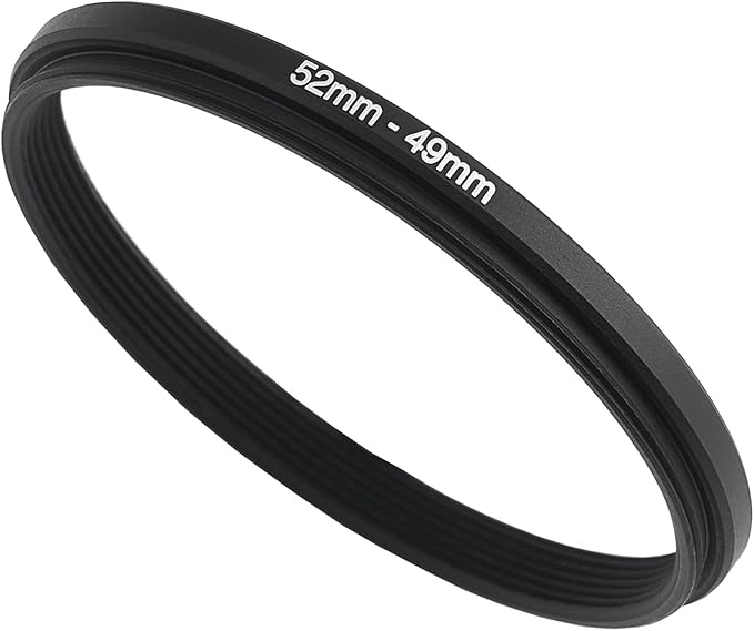 52mm to 49mm Step-Down Ring Filter Adapter,for All Brands UV ND CPL, Metal Ring Step-Down Rings Adapter Filter (52mm-49mm)