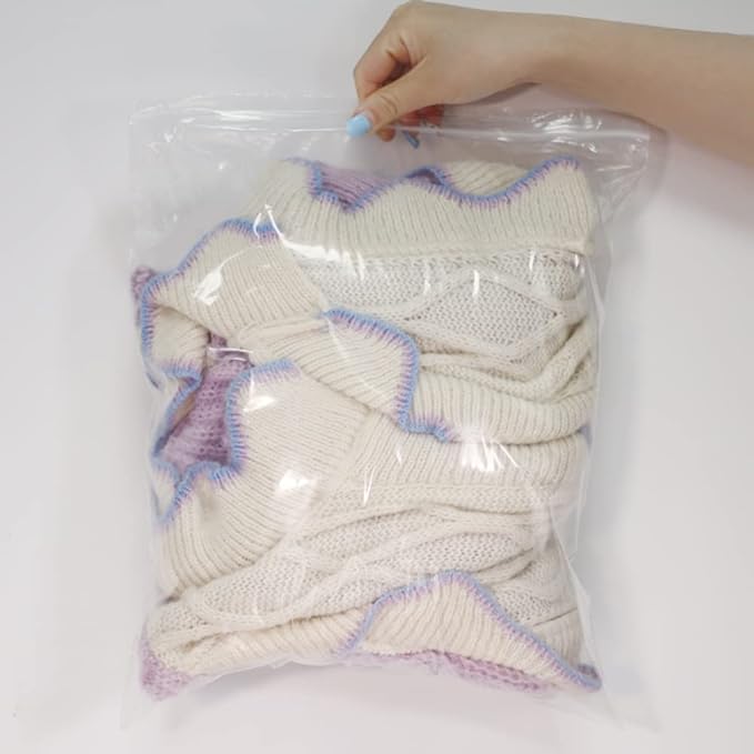 iMailer - 100 Count - 12" x 15" Large Zip Bags - 2 Mil Reclosable Zip Plastic Poly Bags with Lock Seal Zipper for Storage, Clothing, T-Shirts, Pants