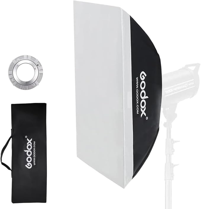 Godox Softbox 60x90CM Bowens Mount, Rectangular Photography Soft Box Diffuser Modifier for Portrait Product Photo Studio Strobe Flash Monolight Continuous Lighting Accessories