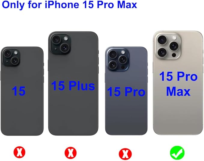 3pcs OEM Original Rear Back Camera Glass Lens Replacement for iPhone 15 Pro Max 6.7 Inches with Preinstalled Adhesive and Repair Tools Kit (for 15 Pro Max)