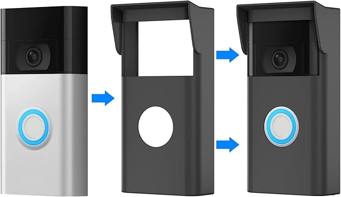 Silicone Skin Case Cover Compatible with Ring Video Doorbell 2nd Gen-Protect Your Ring 2nd Gen Doorbell from Direct Infringement of Sun Glare,Weather & UV
