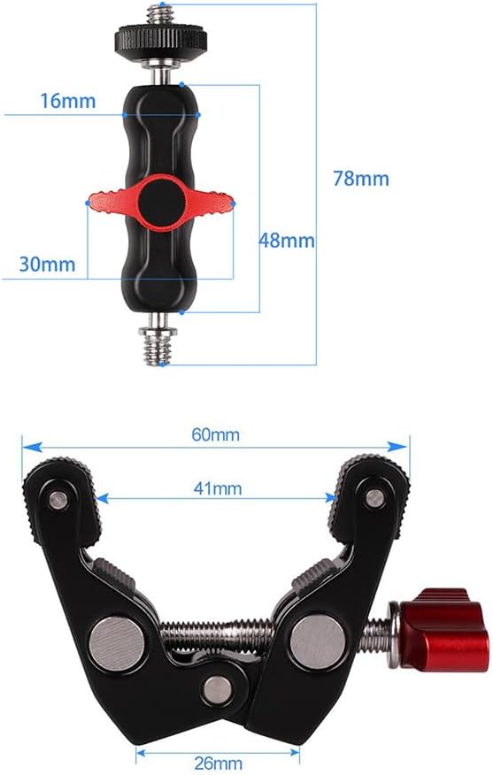 Professional Super Clamp Camera Mount 360 Degree Ballhead Magics Arm for DSLR LED Lights Monitors Camera Clamp Mount