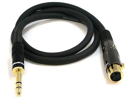 Monoprice 104771 15-Feet Premier Series XLR Female to 1/4-Inch TRS Male 16AWG Cable gold