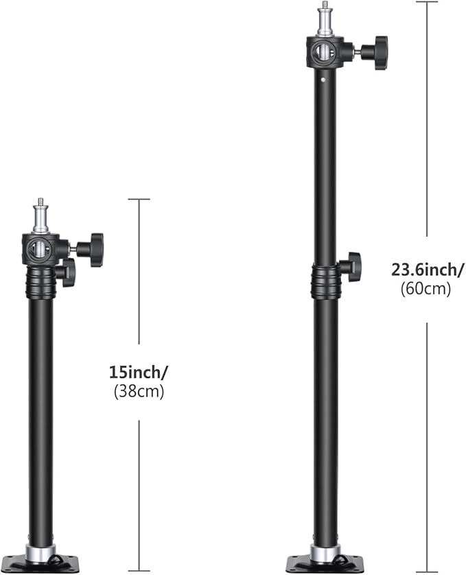 Neewer Wall Mounting Boom Arm 15-23.6 inches/38-60 Centimeters Adjustable Length with 1/4 inch to 3/8 inch Universal Adapter for Photo Studio Video Light, Monolights Photography