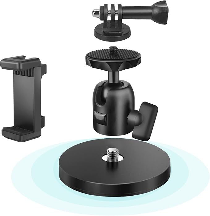 Magnetic Camera Mount with Ball Head, Magnetic Phone Holder for Gym,Super Strong Rubber Coating Neodymium Magnet for Smartphone Hero 13/12/11/10/9/8/7/6,DJI Osmo Action Insta360, Security Camera