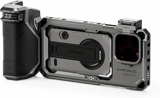 Tilta Khronos Handheld Kit Compatible with iPhone 16 Pro Max – Space Gray | Mobile Filmmaking Accessories | Phone Camera Cage & Video Rig | 0.6 + 1.2 ND Filters | Focus Handle | TK-IP16-PMA-SG
