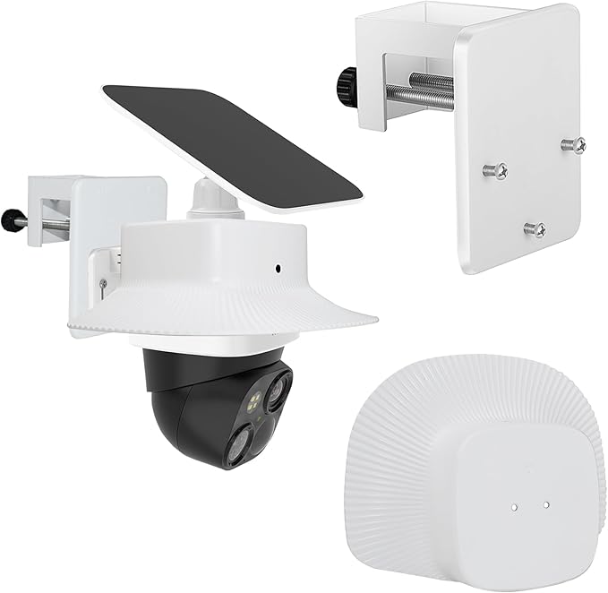 Gutter Mount Bracket and Rain Cover Compatible with Eufy Security SoloCam S340,Security Camera Accessories Camera Gutter Mount and Sun and Rain Shield for Outdoor(White)