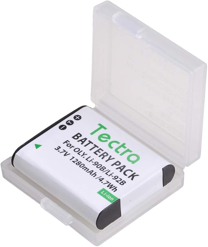 Tectra 3-Pack Li-90B Li-92B DB-110 Battery + Charger for Olympus Tough TG-7, TG-6, TG-5, TG-Tracker, SH-1, SH-2, SP-100 IHS, Tough TG-1 iHS, TG-2 iHS, TG-3, TG-4, SH50 iHS, SH60, XZ-2 iHS