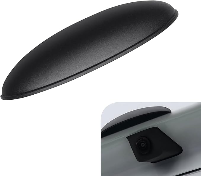 Car Rear View Camera Cover, Waterproof Anti-rain Protective Shield for Reversing Camera, Wider ABS Backup Lens Protector Guard, Self-Adhesive Exterior Modification Accessory (Black)