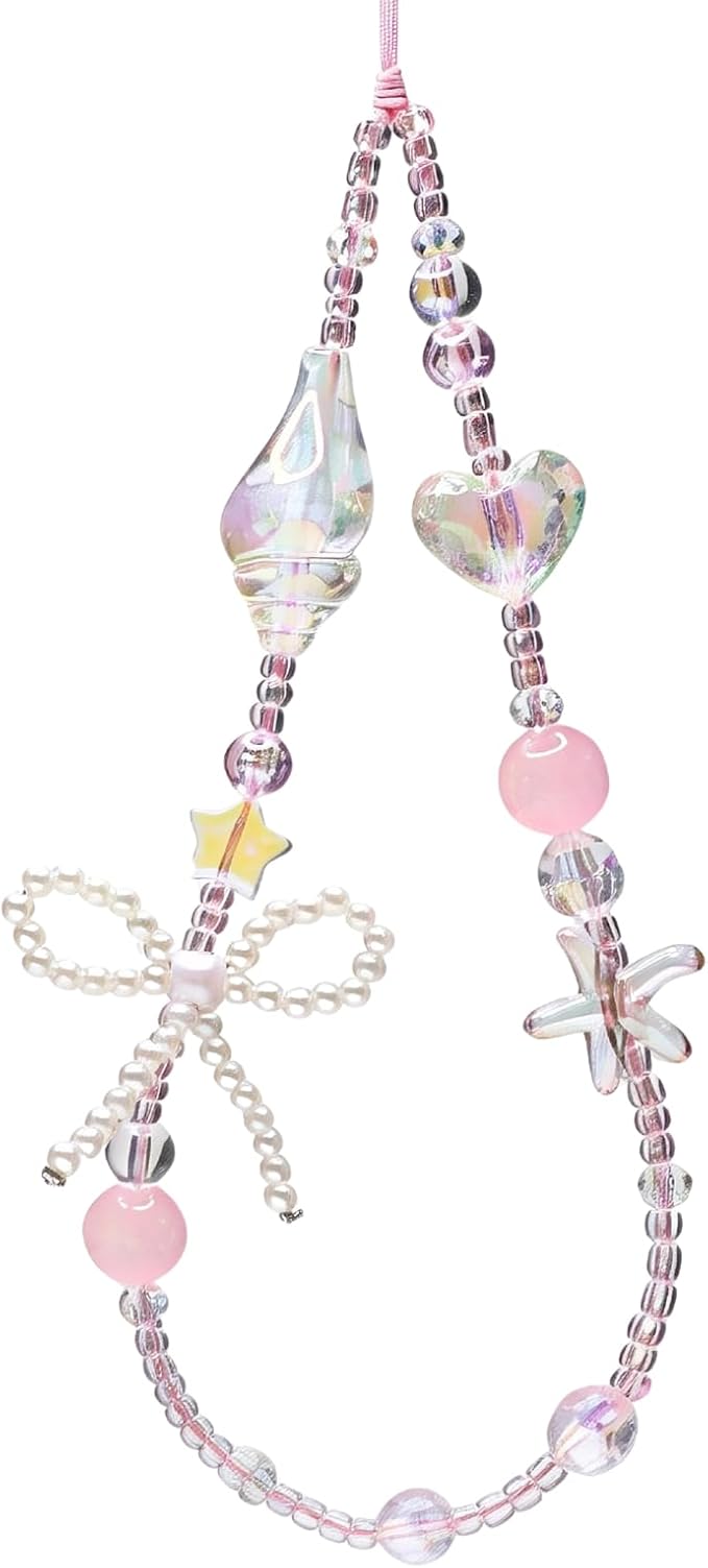 Beaded Camera Wrist Strap Cute Digital Camera Charm Lanyard Phone Charms Strap Beaded Camera Chain for Phone Bag Keychain