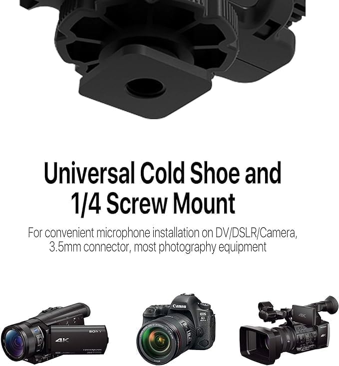 Universal Mini Shotgun Microphone for Smartphones, Camcorders, Camera Microphone for DSLR for YouTube, Vlogging, Live Stream, Tiktok & Filming with 3.5mm Plug Cable