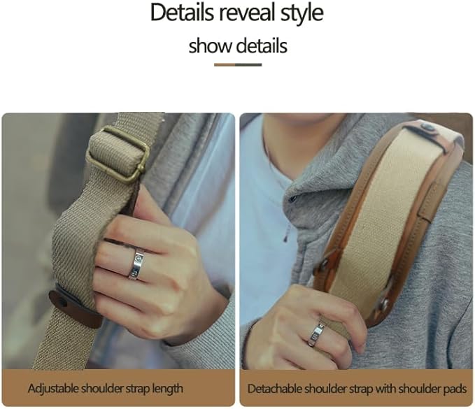 VueFoto Camera Messenger Bag,Vintage Leather Flip-top Waterproof Camera Bag,Compatible with Canon,Nikon,Sony SLR/DSLR Mirrorless Cameras For Women and Men (Orange, Medium)