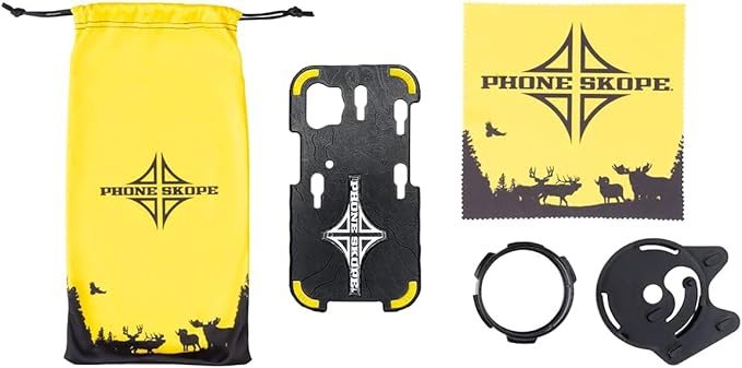 Phone Skope Complete Digiscoping Kit: Ideal Scope Camera for Hunting/Birding/Stargazing - Phone Scope Adapter Kit Includes Phone Scope Mount Case, Eyepiece Adapter, Lens Cloth - Fits Most Smartphones