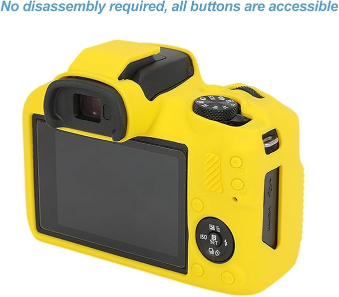 Pocoukate Case for Canon EOS R100 Camera, Soft Silicone Protective Cover Skin with EOS R100 Screen Protector Accessories for Canon EOS R100 Mirrorless Camera Silicone Case - Yellow