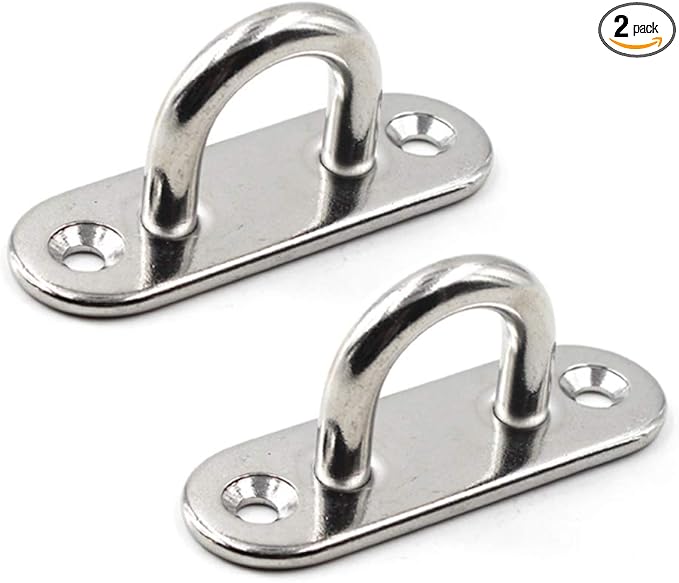 304 Stainless Steel Eye Pad Plate 9mm Anchor Mount Great for Yoga Swings Hammocks/Boat Rigging/Marine Deck Hardware/Suspension Training Straps