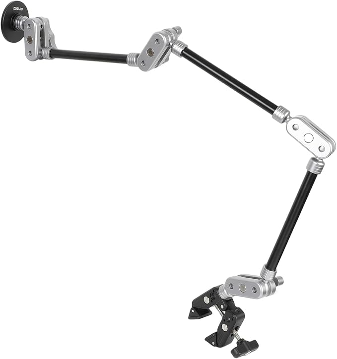 Aluminum Adjustable Overhead Phone Mount with Magnetic Holder - Compatible with MagSafe iPhone 17/16/15/14/13/12 Series, 31.5" Magic Arm & Super Clamp for Desk, Studio, Wheelchair, Tripod
