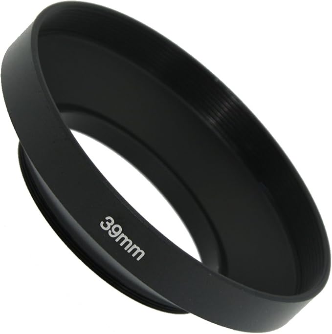 SIOTI 39mm Lens Hood, Oxidation Matte Anti Reflective Treatment, Aluminum Alloy, with 1 * 58mm Lens Cap, Compatible with Sony/Canon/Nikon/Fuji etc >16mm Camera Lens